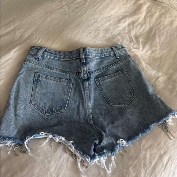 Denim Rhinestone Shorts - Picture 2 of 3